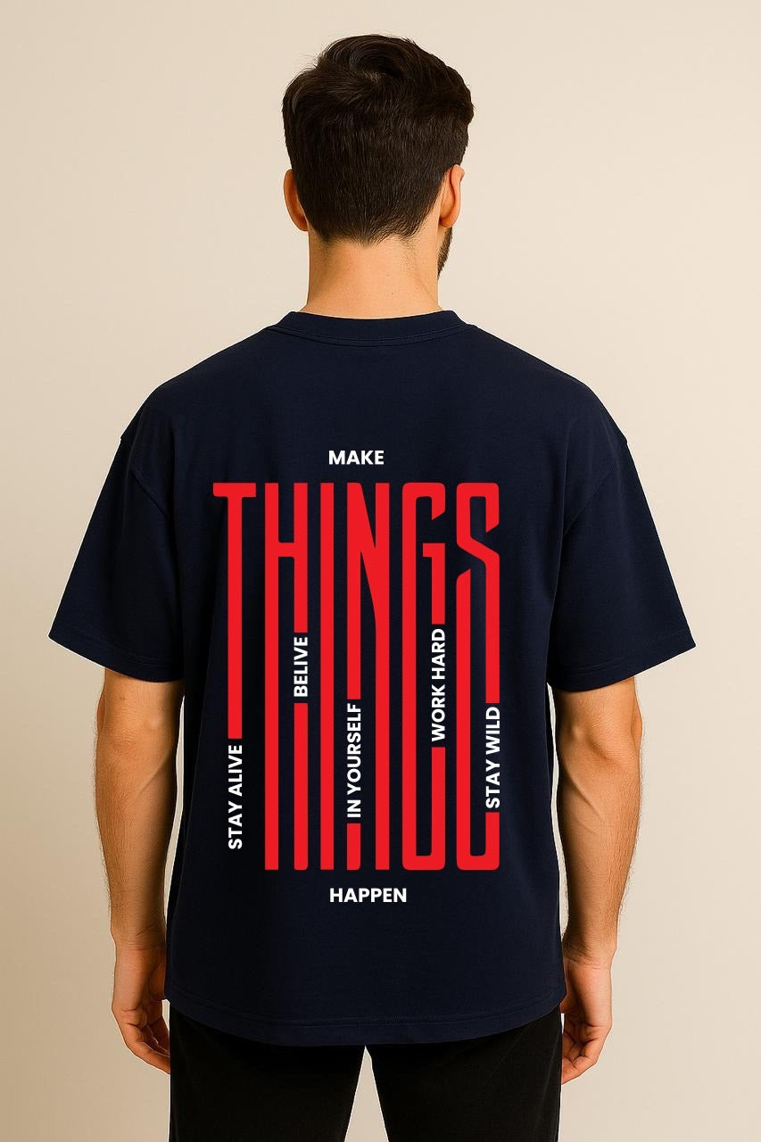 Things  Dropshoulder Tshirt Navy Blue