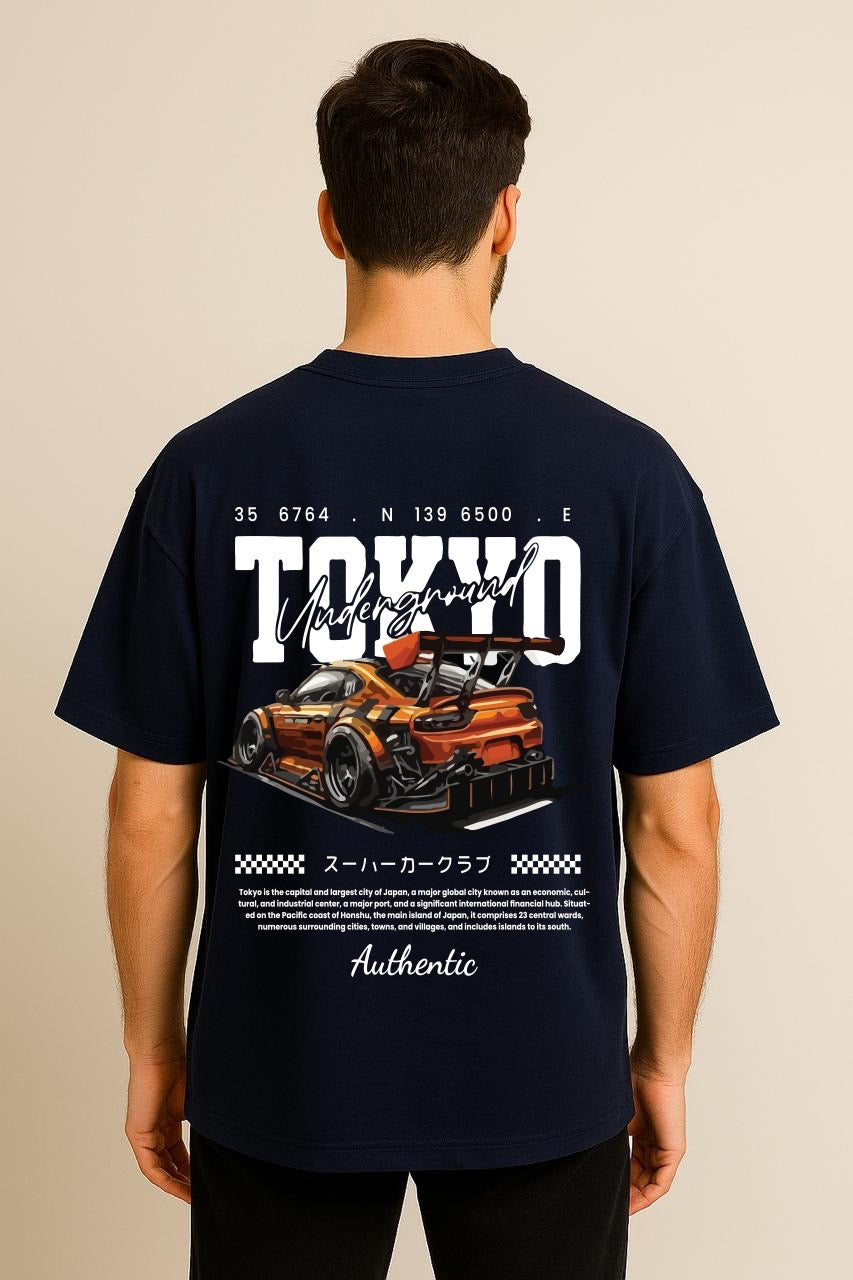 Tokyo  Dropshoulder Tshirt Navy Blue