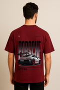 Porsche GT3RS  Dropshoulder Tshirt Mehroon