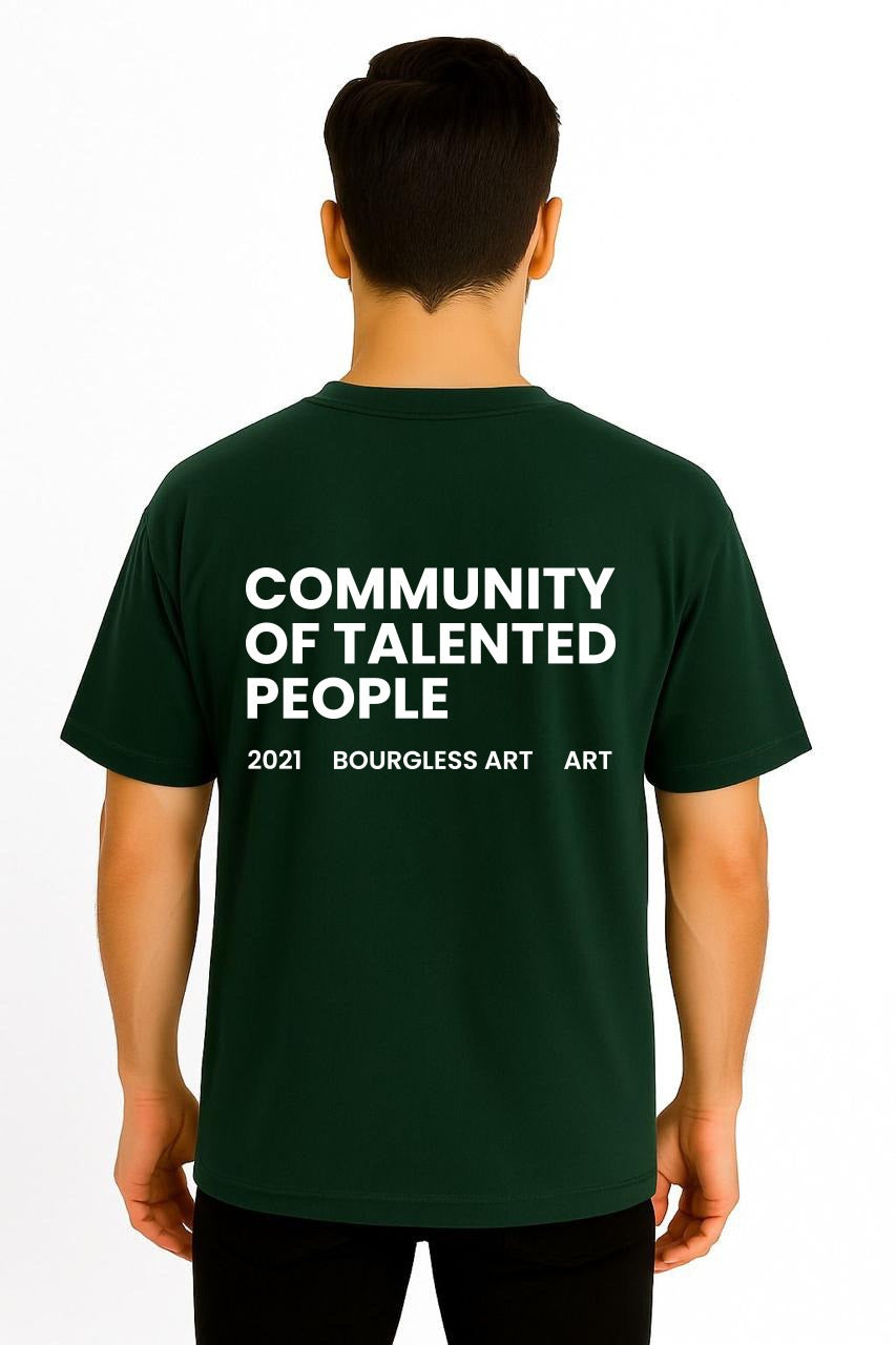 Community Of Talented People DropShoulder Bottle Green