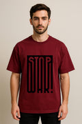 Stop War Dropshoulder Tshirt Mahroon