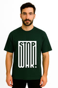 Stop War Dropshoulder Tshirt Bottle Green