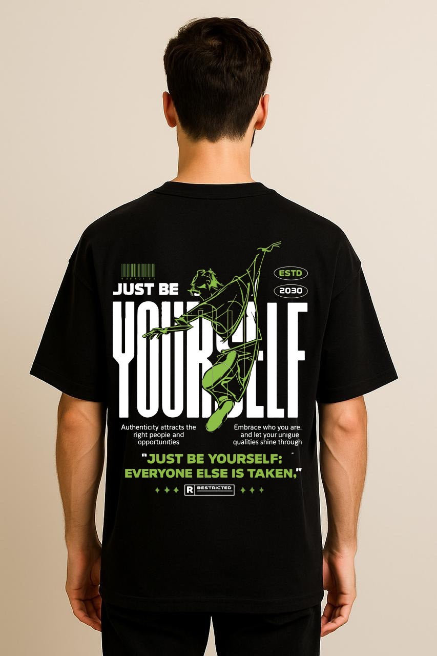 Just Be Yourself DropShoulder Black
