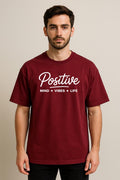 Positive Dropshoulder Tshirt Mehroon