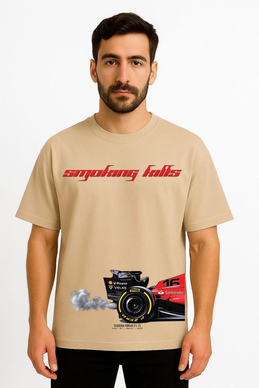 Smoking Kills DropShoulder Beige