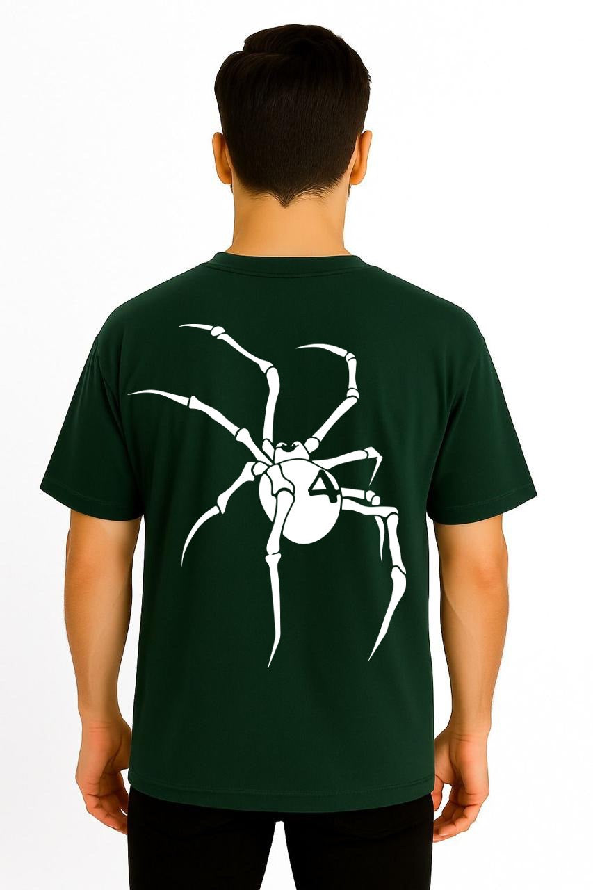 Spider Dropshoulder Tshirt Bottle Green