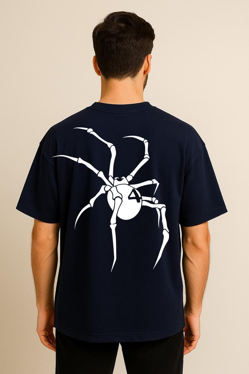 Spider Dropshoulder Tshirt Navy Blue