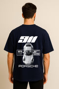Porsche 911  Dropshoulder Tshirt Navy Blue