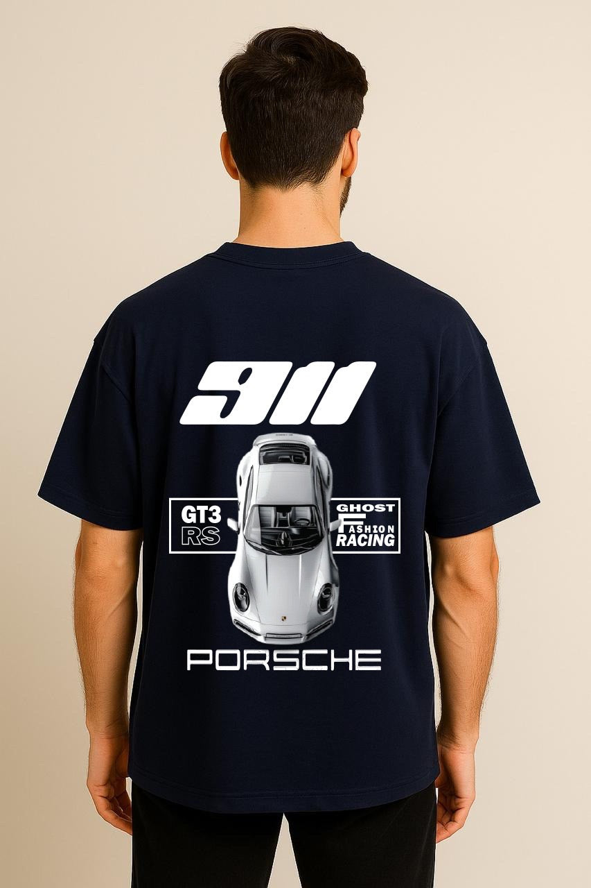 Porsche 911  Dropshoulder Tshirt Navy Blue