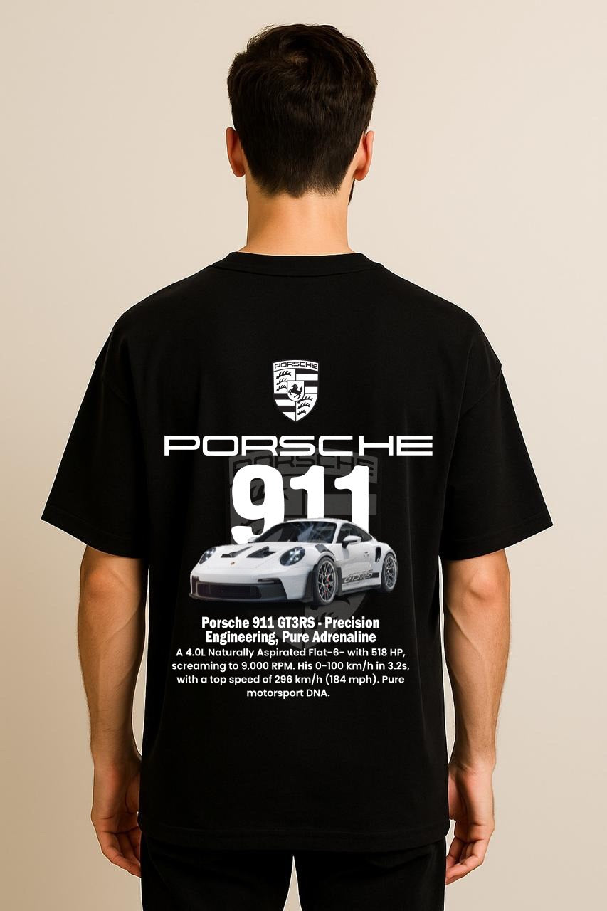 Porsche 911 GT3RS Dropshoulder Tshirt Black