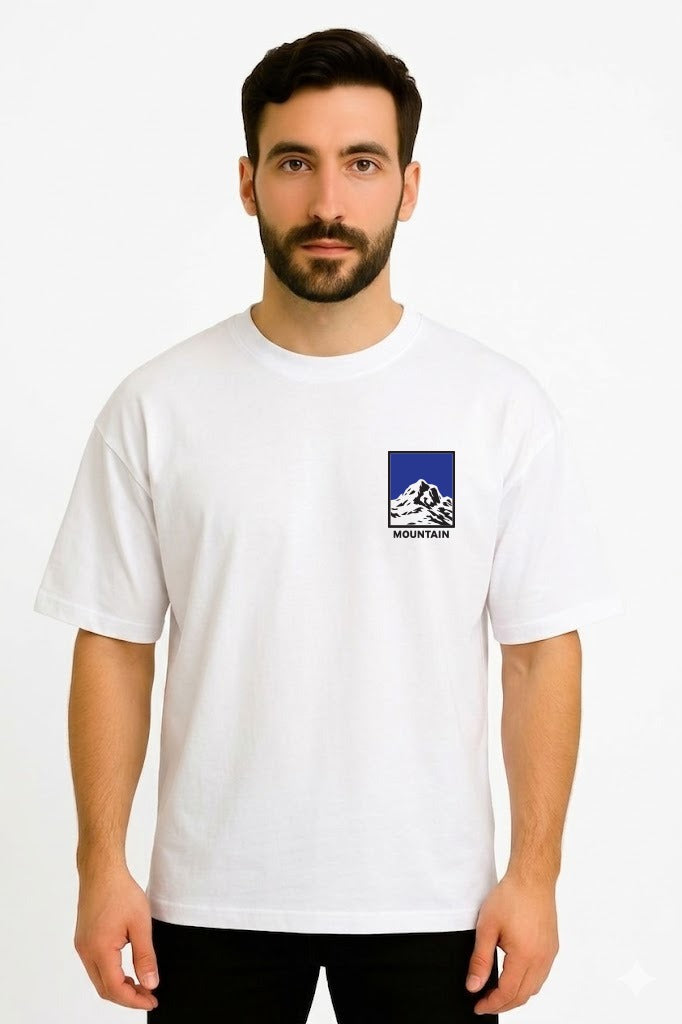 Exploring Mountain  DropShoulder White