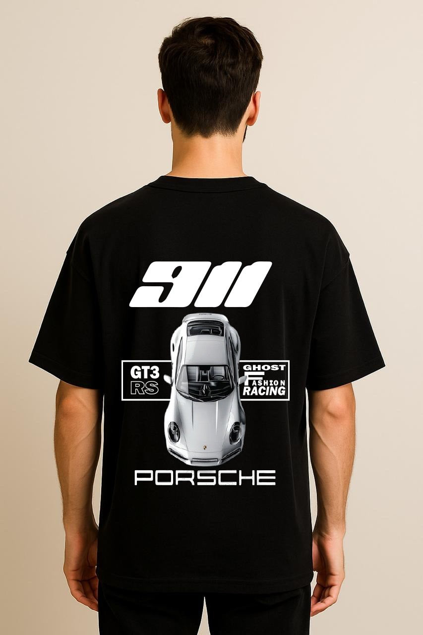 Porsche 911  Dropshoulder Tshirt Black