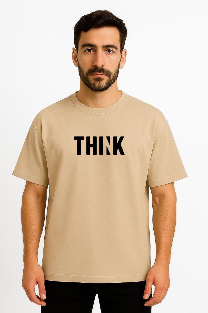 Think Dropshoulder Tshirt Beige