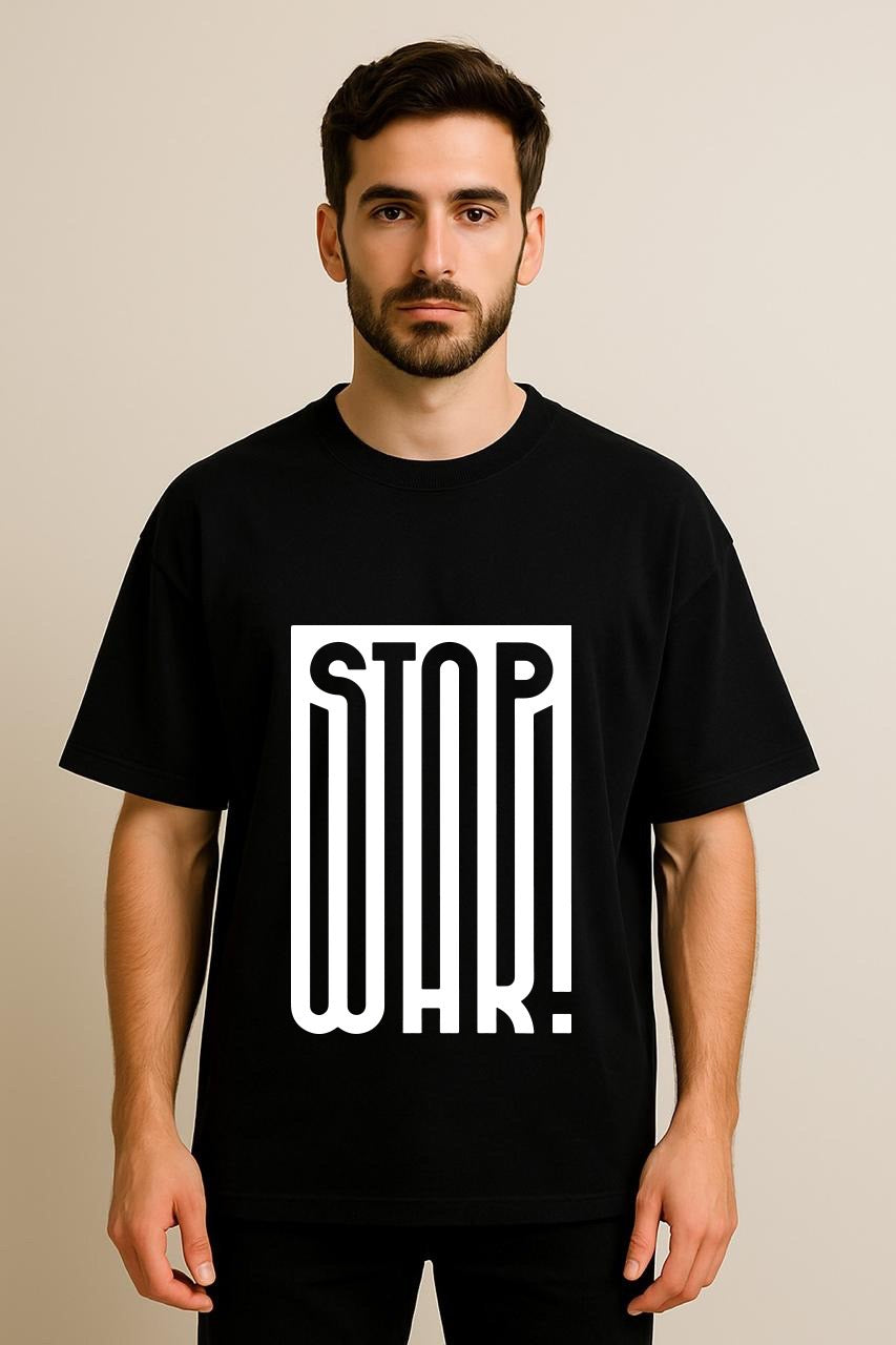 Stop War DropShoulder Black