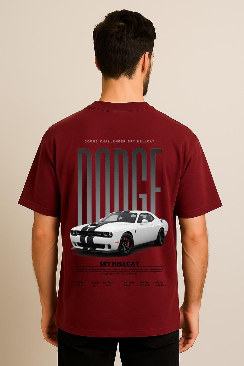 Dodge Dropshoulder Tshirt Mehroon