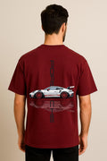 Porsche  Dropshoulder Tshirt Mehroon