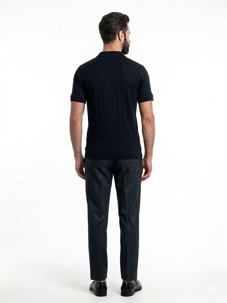 Navy Blue DropNeedle polo