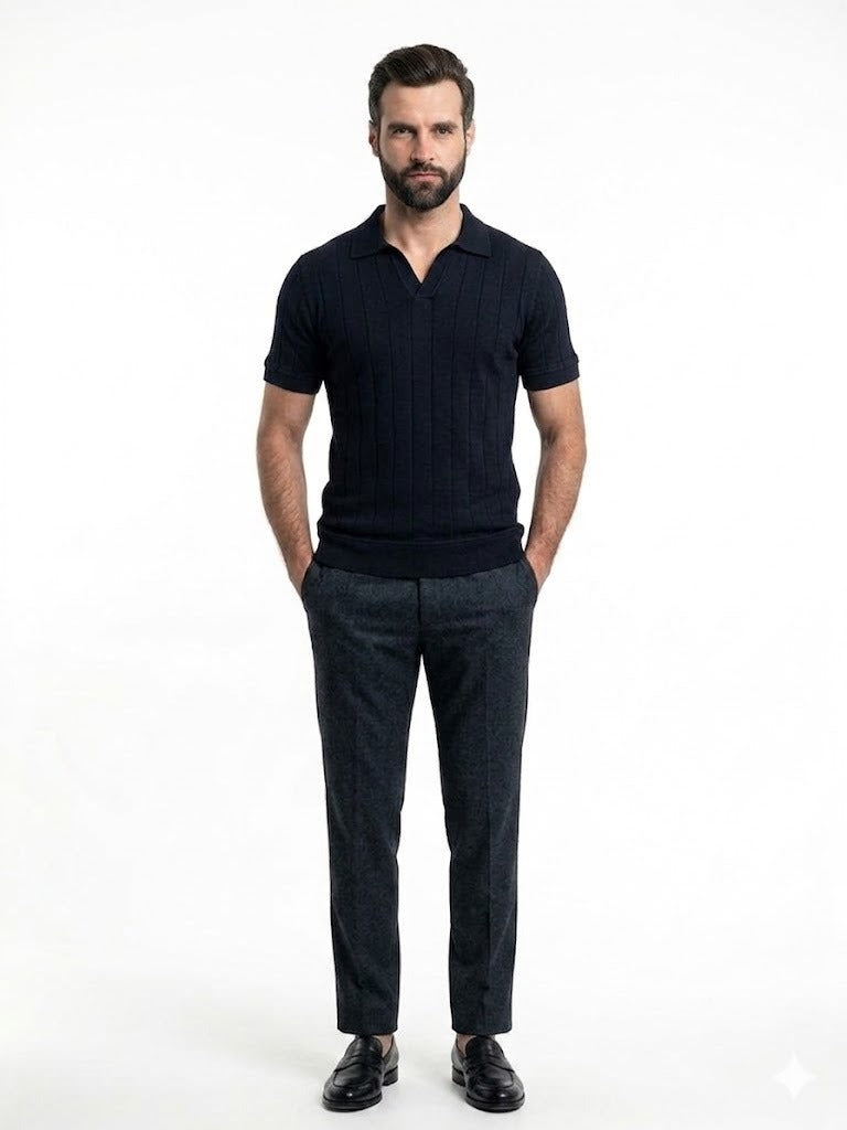 Navy Blue DropNeedle polo